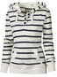Hooded Standard Straight Striped Hoodie (Style V200316)