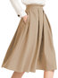 Mid-Calf A-line Patchwork Polyester Plain Skirt (Style V200318)