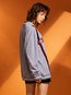Round Neck Midi Loose Letter Patchwork Hoodie (Style V200322)