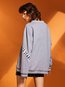 Round Neck Midi Loose Letter Patchwork Hoodie (Style V200322)