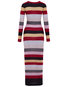 Pencil Round Neck Striped Patchwork Maxi Dresses (Style V200324)