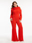 Maxi Slim Plain Polyester Tassel Jumpsuit (Style V200333)