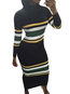 Bodycon Round Neck Striped Bodycon Dresses (Style V200341)