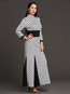 Expansion Stand Collar Color Block Patchwork Maxi Dresses (Style V200348)