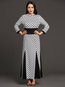 Expansion Stand Collar Color Block Patchwork Maxi Dresses (Style V200348)