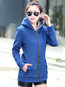 Hooded Midi Straight Plain Hoodie (Style V200357)