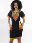 Tribal Straight Patchwork Mini Dresses (Style V200362)