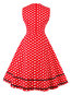 Vintage A-line Color Block Patchwork Cotton Blends Midi Dresses (Style V200383)