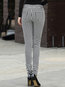 Maxi Slim Patchwork Cotton Blends Plaid Casual Pants (Style V200390)