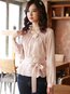 Round Neck Standard Slim Work Plain Blouse (Style V200402)