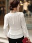 Round Neck Standard Slim Work Plain Blouse (Style V200402)