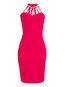 Bodycon Halter Patchwork Knee Length Dresses (Style V200414)