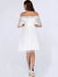 A-line Off The Shoulder Patchwork Knee Length Dresses (Style V200423)