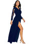 Expansion V-neck Patchwork Maxi Dresses (Style V200424)