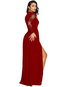 Expansion V-neck Patchwork Maxi Dresses (Style V200424)