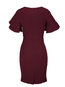 Bodycon Round Neck Plain Patchwork Bodycon Dresses (Style V200425)