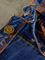Slim Patchwork Denim Shorts (Style V200442)
