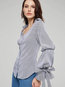 V-neck Standard Straight Blouse (Style V200452)