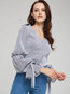 V-neck Standard Straight Blouse (Style V200452)