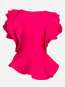Round Neck Standard Slim Plain Blouse (Style V200455)