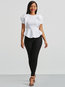 Round Neck Standard Slim Plain Blouse (Style V200455)