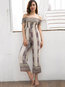 Ankle Length Loose Tribal Polyester Backless Jumpsuit (Style V200456)