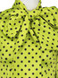 Standard Slim Polka Dot Bow Blouse (Style V200463)