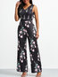 Maxi Slim Floral Pattern Jumpsuit (Style V200473)