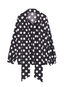 Midi Straight Polka Dot Cotton Blends Asymmetrical Blouse (Style V200476)