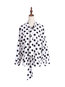 Midi Straight Polka Dot Cotton Blends Asymmetrical Blouse (Style V200476)