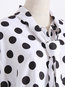 Midi Straight Polka Dot Cotton Blends Asymmetrical Blouse (Style V200476)