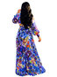 Expansion V-neck Leopard Print Maxi Dresses (Style V200478)
