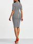 Bodycon Bow Collar Striped Bow Bodycon Dresses (Style V200481)