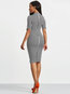 Bodycon Bow Collar Striped Bow Bodycon Dresses (Style V200481)