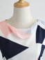 Trumpet Round Neck Geometric Print Knee Length Dresses (Style V200484)