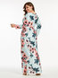 Expansion Round Neck Floral Print Milk Fiber Maxi Dresses (Style V200485)