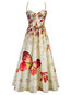 A-line Spaghetti Strap Floral Backless Floral Dresses (Style V200488)