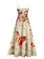 A-line Spaghetti Strap Floral Backless Floral Dresses (Style V200488)