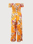 Ankle Length Loose Floral Backless Jumpsuit (Style V200497)
