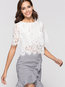 Round Neck Short Slim Lace Blouse (Style V200498)