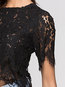 Round Neck Short Slim Lace Blouse (Style V200498)