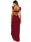 Asymmetrical V-neck Plain Asymmetrical Maxi Dresses (Style V200503)