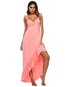 Asymmetrical V-neck Plain Asymmetrical Maxi Dresses (Style V200503)