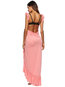 Asymmetrical V-neck Plain Asymmetrical Maxi Dresses (Style V200503)