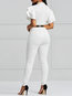 Maxi Skinny Plain Cotton Blends Patchwork Jumpsuit (Style V200512)