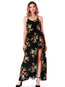 Expansion Spaghetti Strap Floral Print Maxi Dresses (Style V200513)