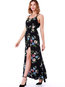 Expansion Spaghetti Strap Floral Print Maxi Dresses (Style V200513)