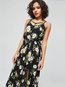 Expansion Spaghetti Strap Floral Print Maxi Dresses (Style V200513)