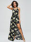 Expansion Spaghetti Strap Floral Print Maxi Dresses (Style V200513)