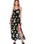 Expansion Spaghetti Strap Floral Print Maxi Dresses (Style V200513)